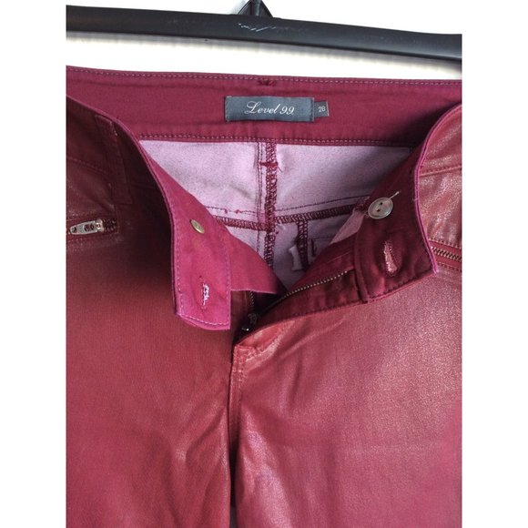 Level 99 Coated Red Jeans - 28 - Picture 5 of 11